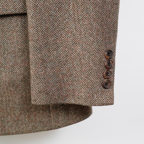 Paul Stuart Wool Tweed Blazer Sport Coat, Brown/Tan Herringbone, Size 38R - Picture 3 of 8